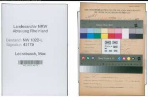 Entnazifizierung Max Leckebusch , geb. 10.12.1918 (Kaufmaennischer Angestellter)