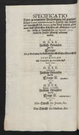 Specificatio