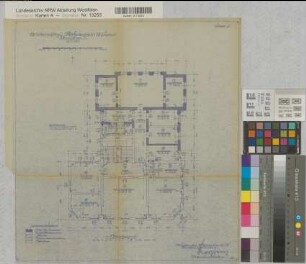 Münster (Münster) Wiederaufbau des Behördenhauses am Domplatz Nr. 3 Grundriß 2. Obergeschoß 1948 1 : 100 45 x 42 Pause Staatsneubauleitung Münster Regierung Münster Nr. 33943
