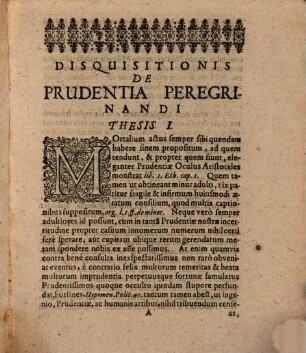 Disquisitio Politica De Prudentia Peregrinandi