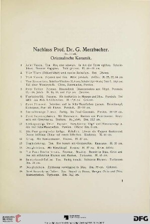 Orientalische Keramik (Nr.1-25)