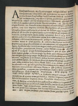 Admirandorum mysticorumque religiosissimi quondam Judaeorum Simeonis ...