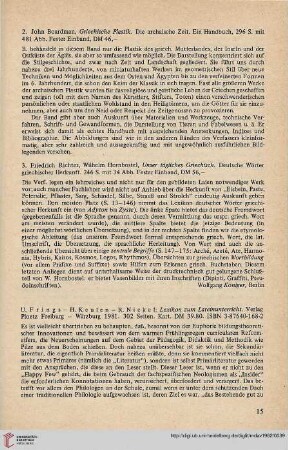 [Rezension von: John Boardmann, Griechische Plastik. Die archaische Zeit. Ein Handbuch (Kulturgeschichte der antiken Welt)]