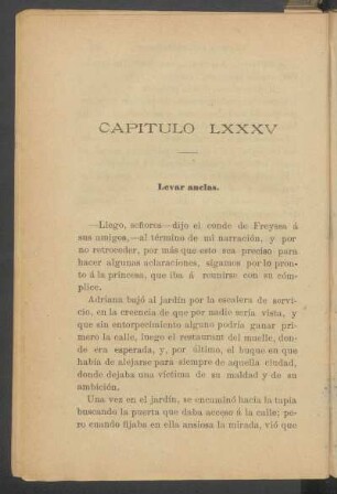 Capítulo LXXXV - Levar anclas.