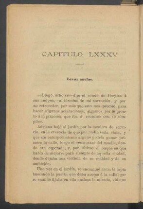 Capítulo LXXXV - Levar anclas.