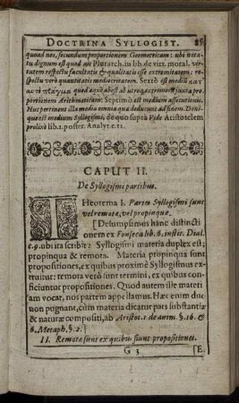 Caput II. De Syllogismi partibus