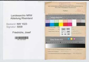 Entnazifizierung Josef Friedrichs , geb. 20.06.1898 (Lehrer)