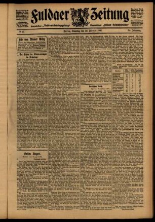 Ausgabe vom Dienstag, den 26. Februar 1907.