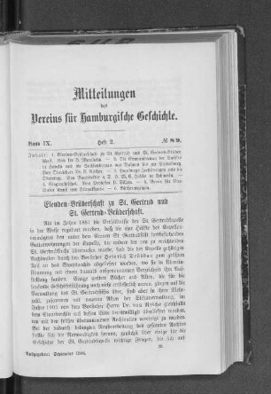 Elenden=Brüderschaft zu St. Gertrud und St. Getrud=Brüderschaft.