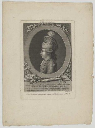 Bildnis des Charles Geneviève Louis Auguste César André Timothée d' Eon de Beaumont
