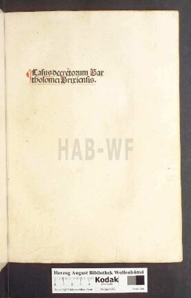 Casus decretorum Bartholomei Brixiensis