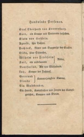 Handelnde Personen.