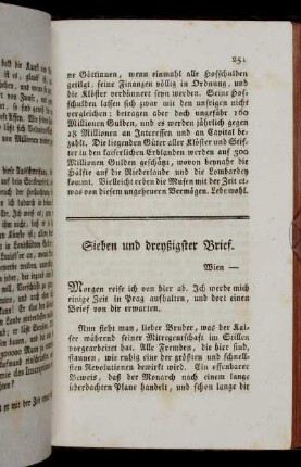 Sieben und dreyßigster Brief. Wien