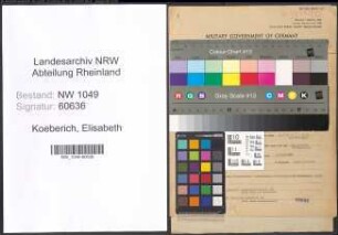 Entnazifizierung Elisabeth Koeberich , geb. 13.08.1907 ()