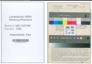 Entnazifizierung Paul Kraschewski , geb. 09.08.1905 (Studienrat)