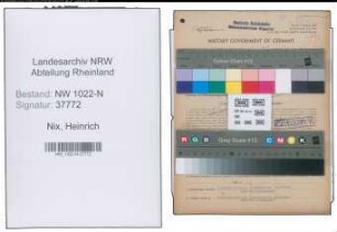 Entnazifizierung Heinrich Nix , geb. 16.04.1897 (Bahnbeamter)