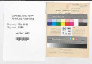 Entnazifizierung Willi Venker , geb. 04.05.1904 (Schneider)