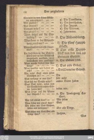 I) Die fünf Hauptstücke.