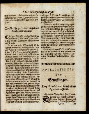 Appellationes, Das ist Beruffungen.