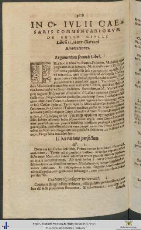 In Gaii Iulii Caesaris Commentariorum De Bello Civili Librum Henrici Glareani Annotationes In Librum II