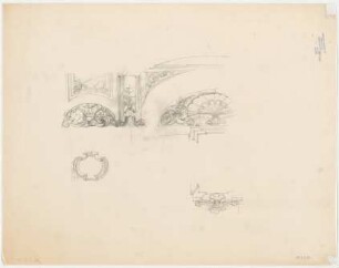 Thiersch, Friedrich von; München; Justizpalast - Treppenhaus - Supraporte u. Ornamente (Ansichten)