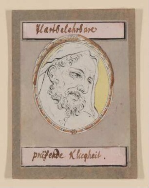 "Hartbelehrbare prüfende Klugheit" [Teil der Serie "Umrisse Koepfe"]