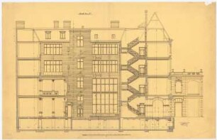 Geschäftshäuser am Werderschen Markt (Werderhäuser), Berlin: Längsschnitt Haus E 1:50