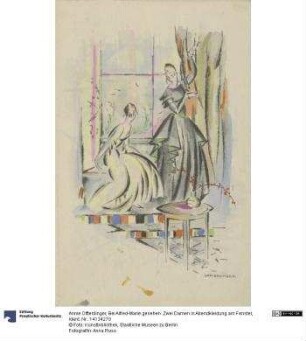 Bei Alfred-Marie gesehen: Zwei Damen in Abendkleidung am Fenster