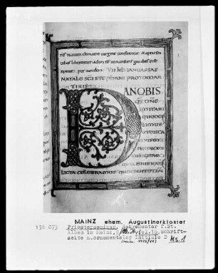 Sakramentar für Sankt Alban in Mainz, Manuskript 1: folio 16recto, Initiale D