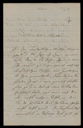 7: Brief von Anton Köhler an Gottlieb Planck, Ohne Ort, 13.10.1869