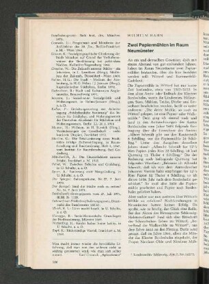 Zwei Papiermühlen im Raum Neumünster.