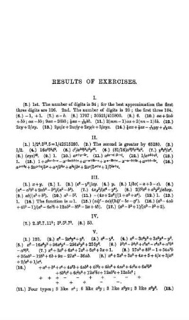 Results of Exercises.