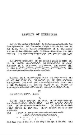 Results of Exercises.