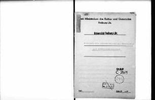 Personalverhältnisse und Aversen des Seminars für Patrologie und Christliche Archäologie