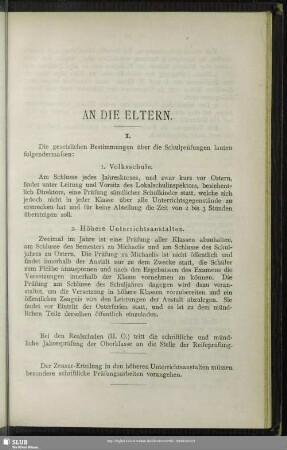 An die Eltern