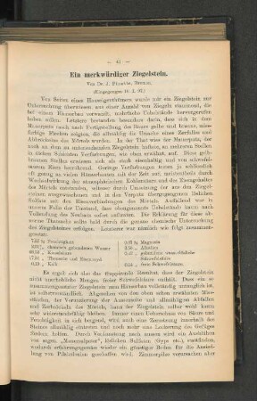 Ein merkwürdiger Ziegelstein.