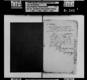 Einsendung des Gefällregisters an die Regierung und Rücksendung