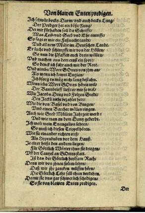 Von blawen Enten predigen.