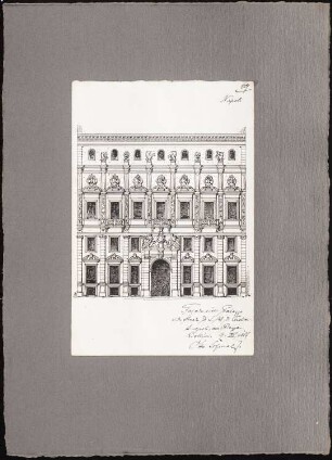 Reiseskizzen aus Pompeji, Neapel und Rom: Neapel: Palazzo an der Piazza Bellini (Ansicht)