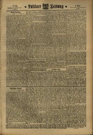Zweite Ausgabe vom Samstag, den 03. September 1910.