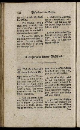15. Allgemeiner Landes-Wohlstand.