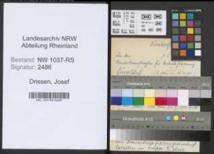 Entnazifizierung Josef Drissen , geb. 03.01.1902 (Lehrer)