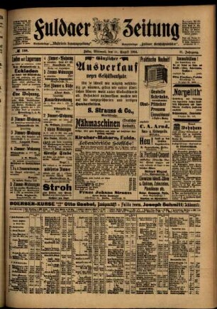 Zweite Ausgabe vom Mittwoch, den 31. August 1904.