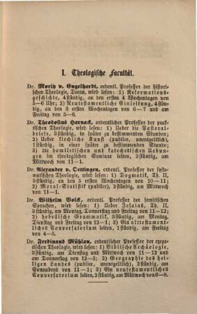 Verzeichniß der Vorlesungen an der Kaiserlichen Universität Dorpat. 1872, Sem. 2