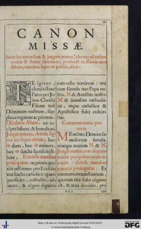Canon Missae.