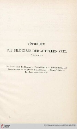 Fünftes Buch. Die Bildnisse der mittleren Zeit. (1631-1649)