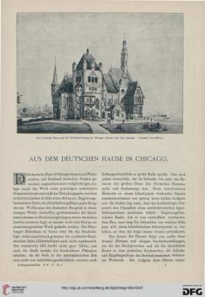 Aus dem deutschen Hause in Chicago