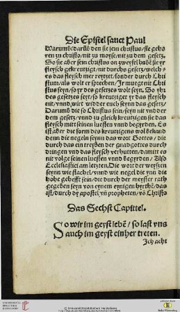 Das Sechst Capittel