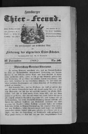 Hamburger Thier-Freund. 17. December. (1858.) No. 50.