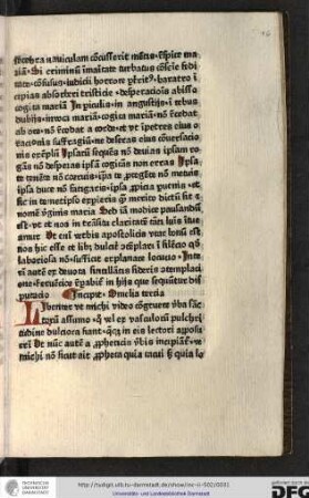Incipit omelia tertia.